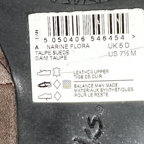 Clarks Collection Womens Narine Flora Pump 7.5 Taupe Leather Suede Cushion Shoes - Picture 15 of 16